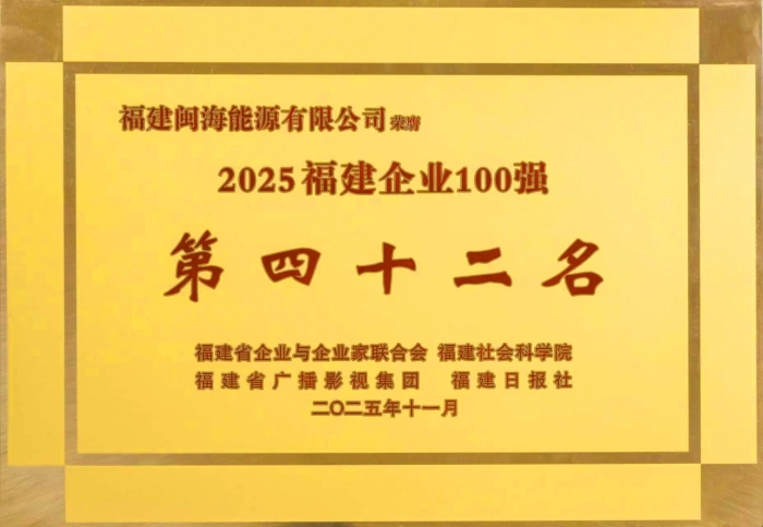 2025年福建企业100强第四十二名